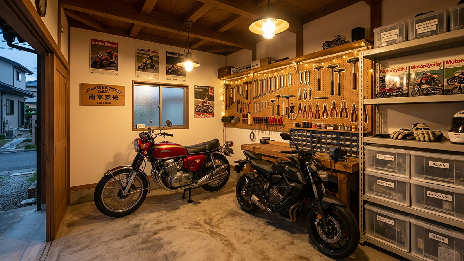 Japanese motorcycle garage
