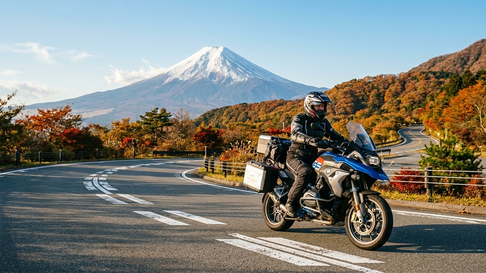 Best season motorcycle roads with mt Fuji