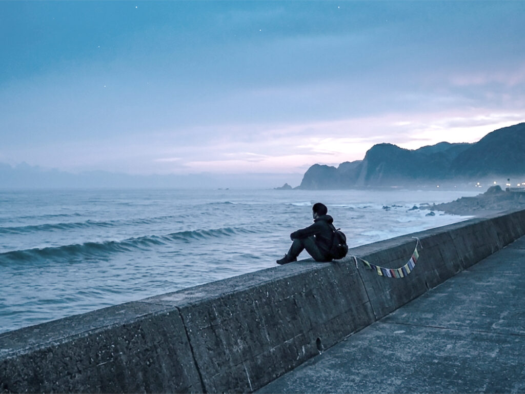 Peaceful coastal Japan before sunrise
