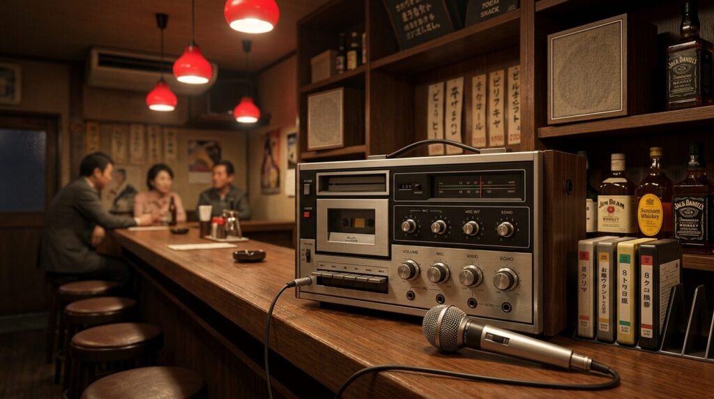 early Japanese karaoke machine 1970s snack bar