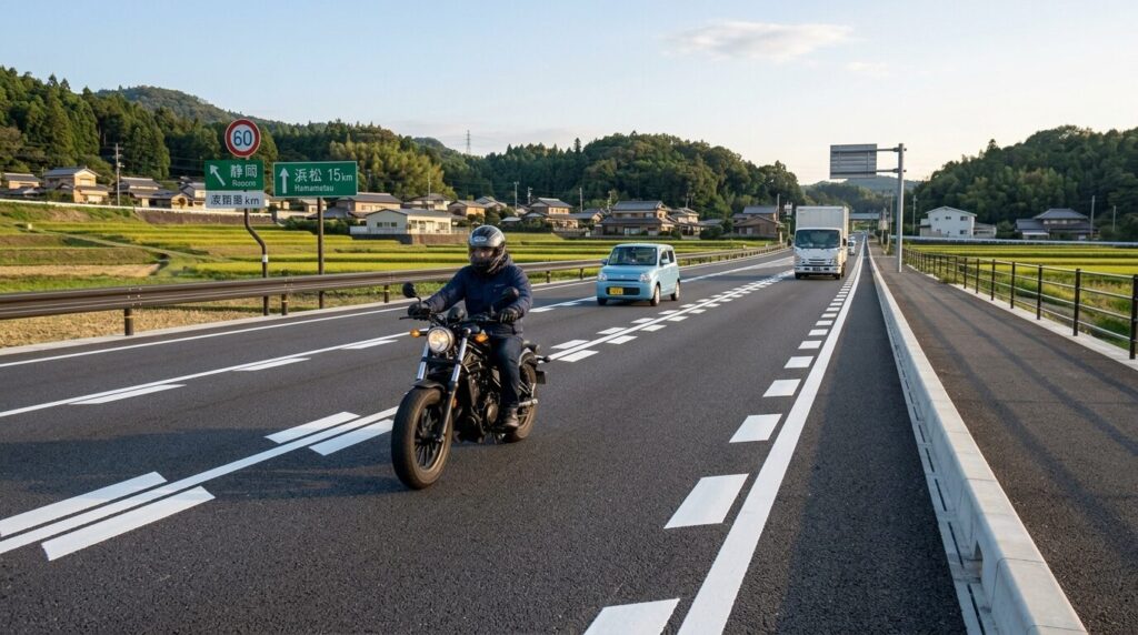 clean safe japanese road motorcycle riding beginner friendly