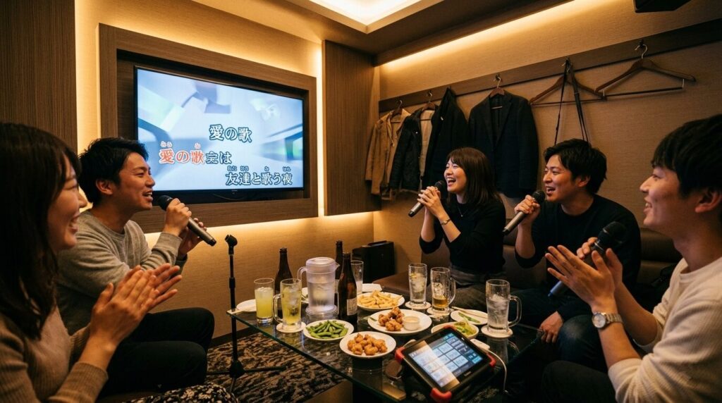 Japanese karaoke box private room culture