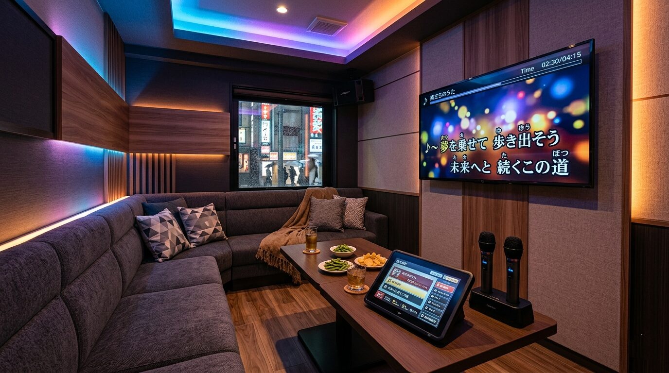 Japanese karaoke culture with private karaoke room in Japan
