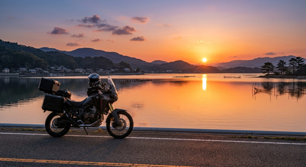 Motorcycle route map from Tokyo to Lake Hamana Japan