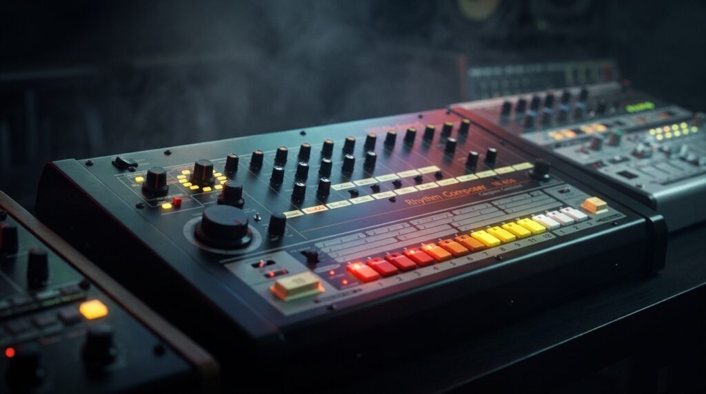 Roland TR-808 drum machine iconic electronic music instrument