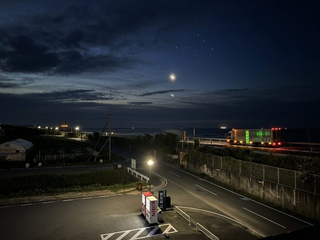 Safe and quiet Japanese road at night