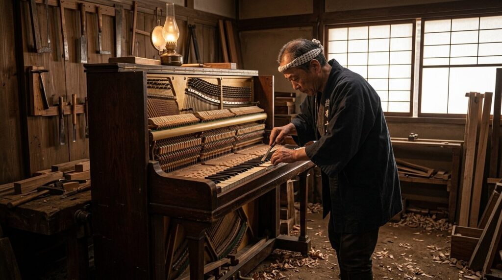 Yamaha origin piano craftsmanship Japan 1887